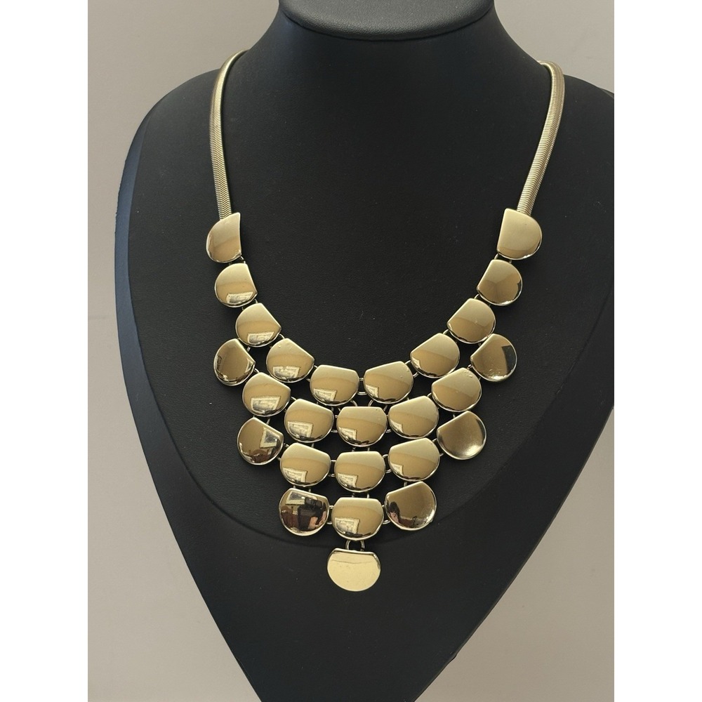 Vintage Express Bib Necklace Statement Thick Omega Cable Egyptian Revival